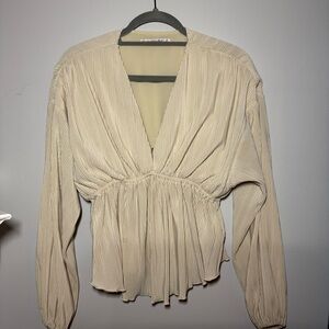 Abercrombie & Fitch Cream Ribbed Small Blouse